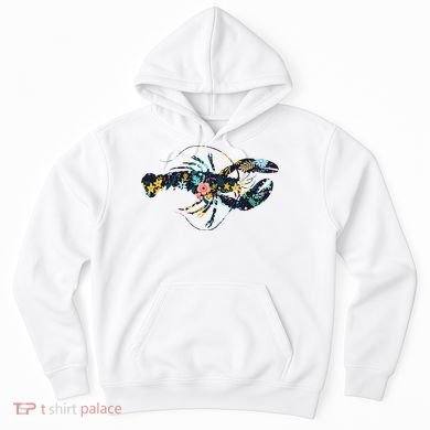 Floral Lobster Silhouette Graphic Hoodie