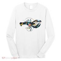 Floral Lobster Silhouette Graphic Long Sleeve Shirt thumb 0