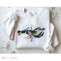 Floral Lobster Silhouette Graphic Sweatshirt thumb 2