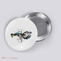 Floral Lobster Silhouette Graphic Button thumb 0