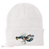 Floral Lobster Silhouette Graphic Beanie thumb 0