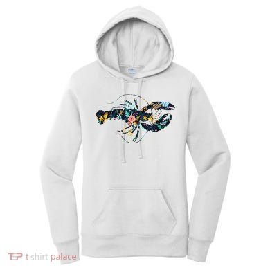 Floral Lobster Silhouette Graphic Women's Hoodie