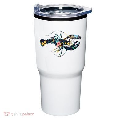 Floral Lobster Silhouette Graphic Tumbler