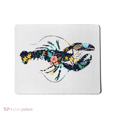 Floral Lobster Silhouette Graphic Mousepad