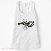 Floral Lobster Silhouette Graphic Women's Tank Top thumb 0