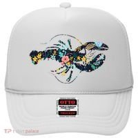 Floral Lobster Silhouette Graphic Hat thumb 0