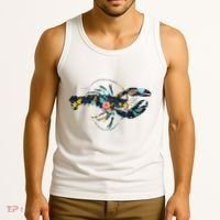 Floral Lobster Silhouette Graphic Tank Top thumb 3