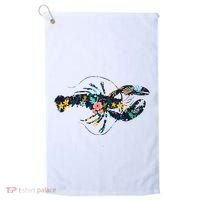 Floral Lobster Silhouette Graphic Golf Towel thumb 0