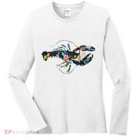 Floral Lobster Silhouette Graphic Women's Long Sleeve Shirt thumb 0
