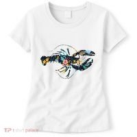 Floral Lobster Silhouette Graphic Women's T-Shirt thumb 0
