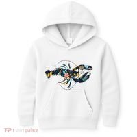 Floral Lobster Silhouette Graphic Kids Hoodie thumb 0