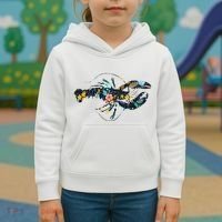 Floral Lobster Silhouette Graphic Kids Hoodie thumb 3
