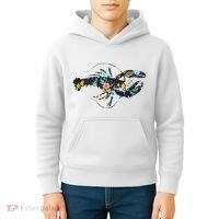 Floral Lobster Silhouette Graphic Kids Hoodie thumb 4