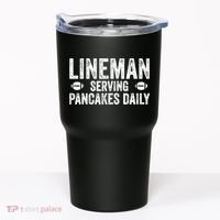 Football Lineman Serving Pancakes Daily Tumbler thumb 0