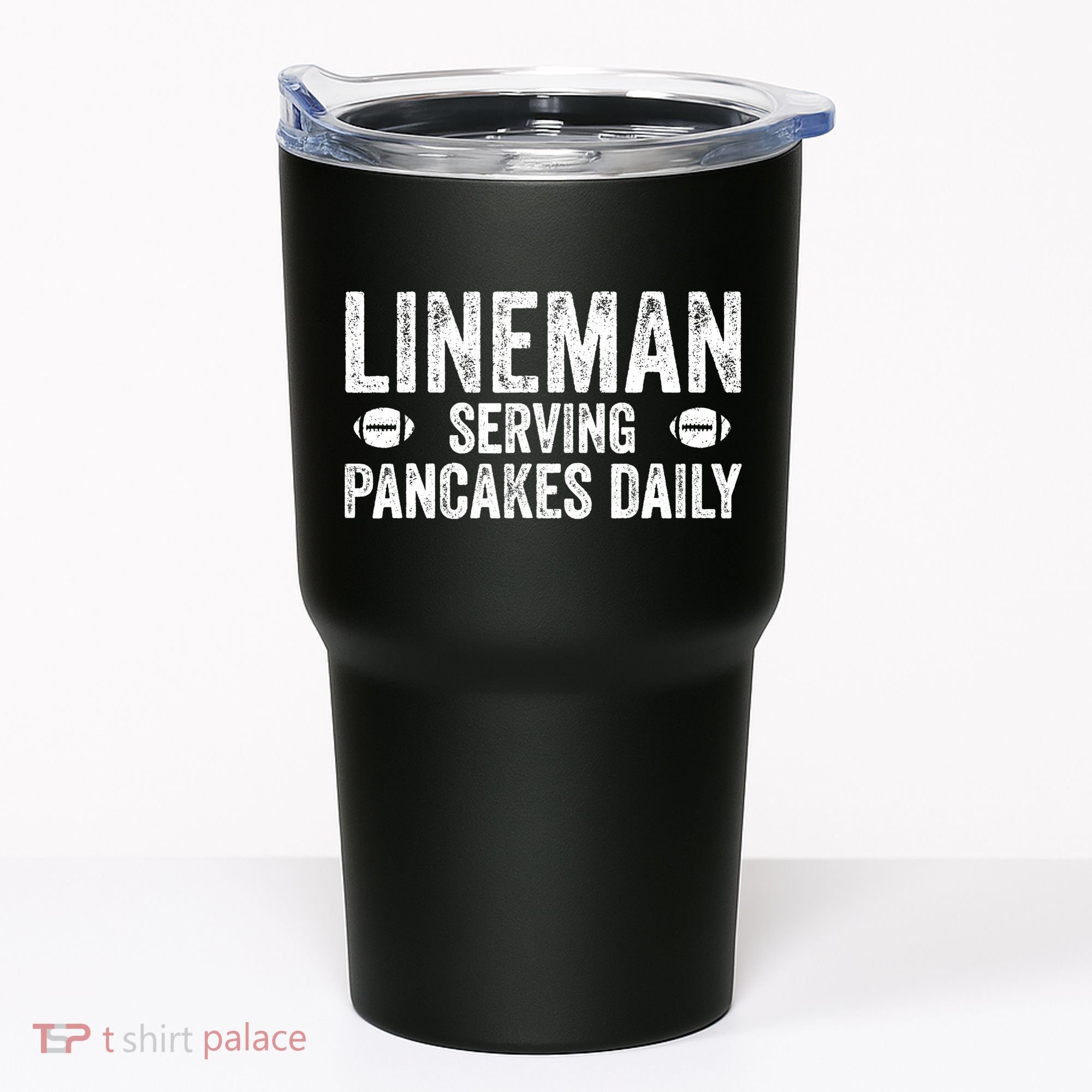 Football Lineman Serving Pancakes Daily Tumbler