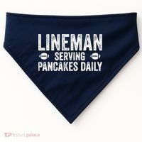 Football Lineman Serving Pancakes Daily USA-Made Doggie Bandana thumb 0