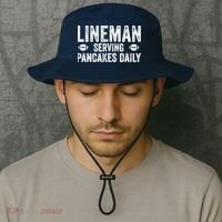 Football Lineman Serving Pancakes Daily Bucket Hat thumb 2