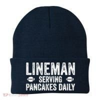Football Lineman Serving Pancakes Daily Beanie thumb 0