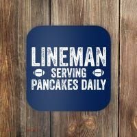 Football Lineman Serving Pancakes Daily Coaster thumb 0