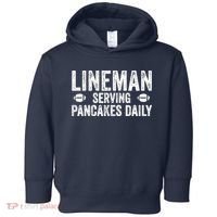 Football Lineman Serving Pancakes Daily Toddler Hoodie thumb 0