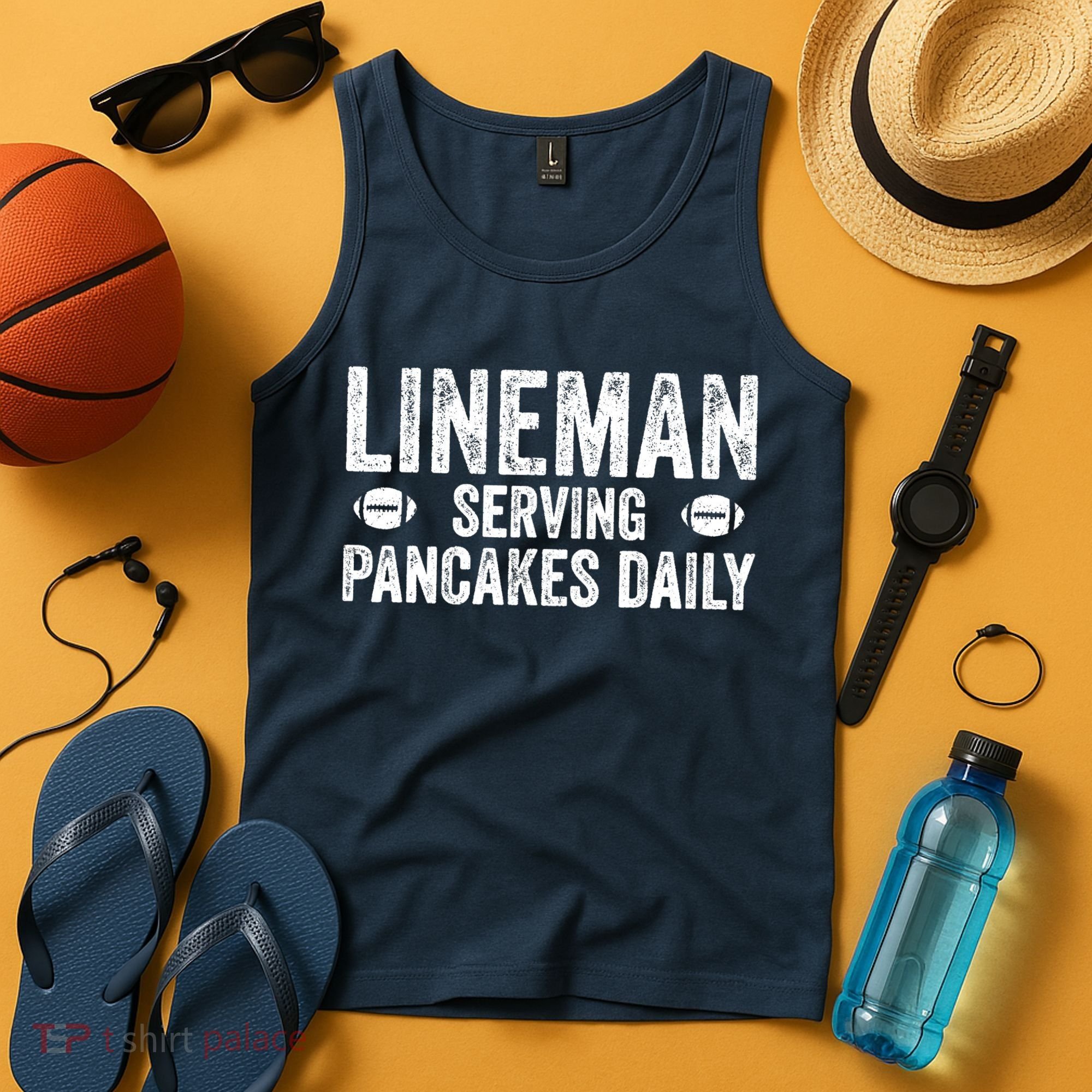 Football Lineman Serving Pancakes Daily Tank Top