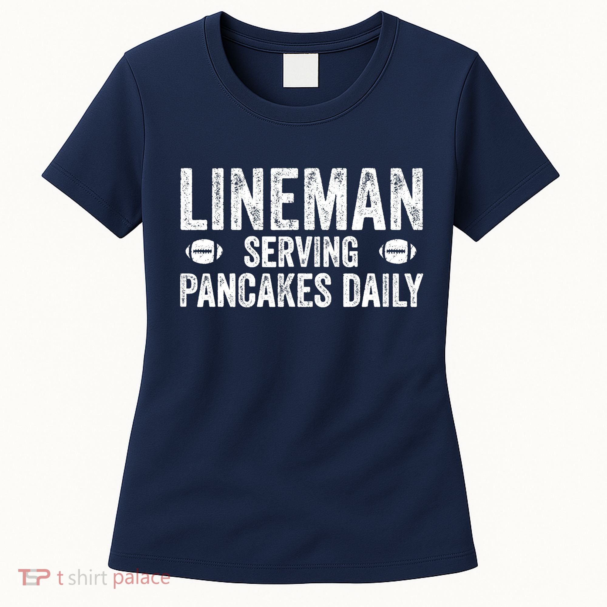 Football Lineman Serving Pancakes Daily Women's T-Shirt
