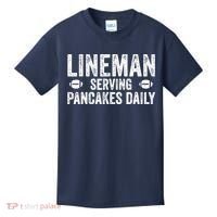 Football Lineman Serving Pancakes Daily Kids T-Shirt thumb 0