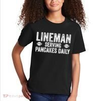 Football Lineman Serving Pancakes Daily Kids T-Shirt thumb 2