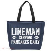 Football Lineman Serving Pancakes Daily Tote Bag thumb 0