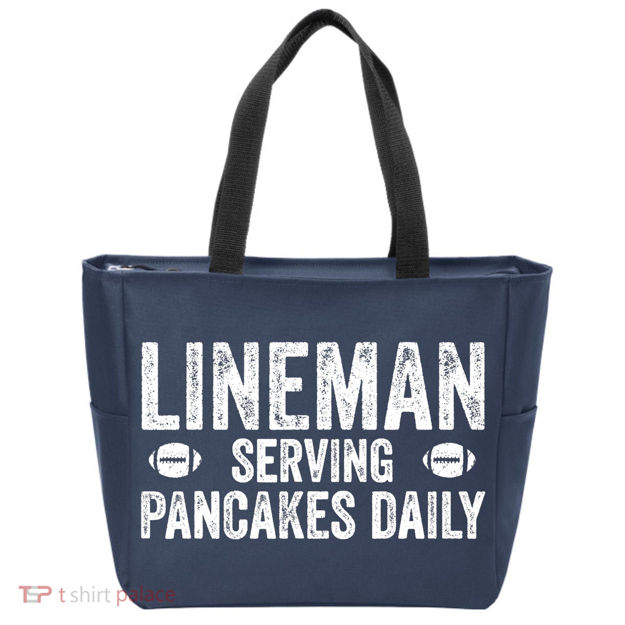 Football Lineman Serving Pancakes Daily Tote Bag