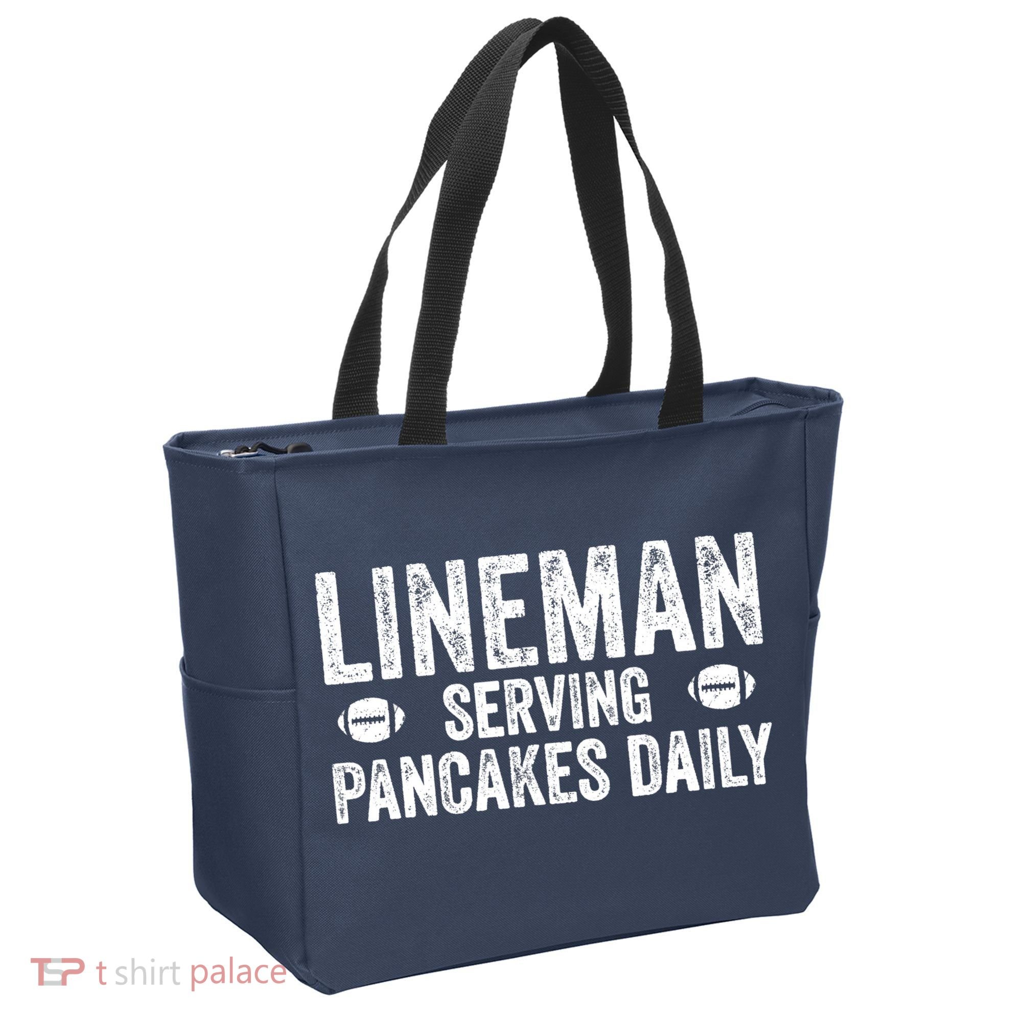 Football Lineman Serving Pancakes Daily Tote Bag