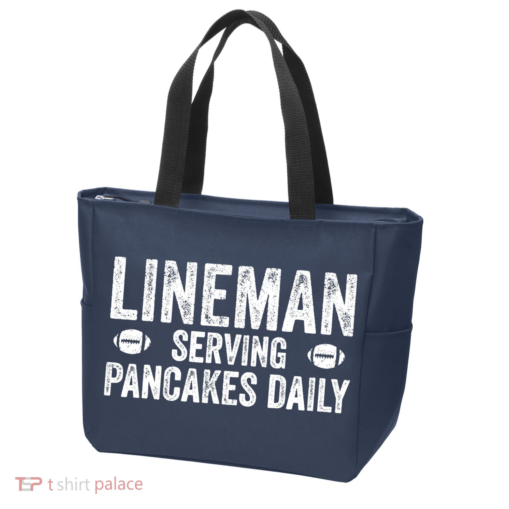 Football Lineman Serving Pancakes Daily Tote Bag