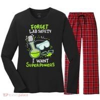 Forget Lab Safety I Want Superpowers Funny Science Chemistry Forget Lab S Women's Long Sleeve Flannel Pajama Set  thumb 0