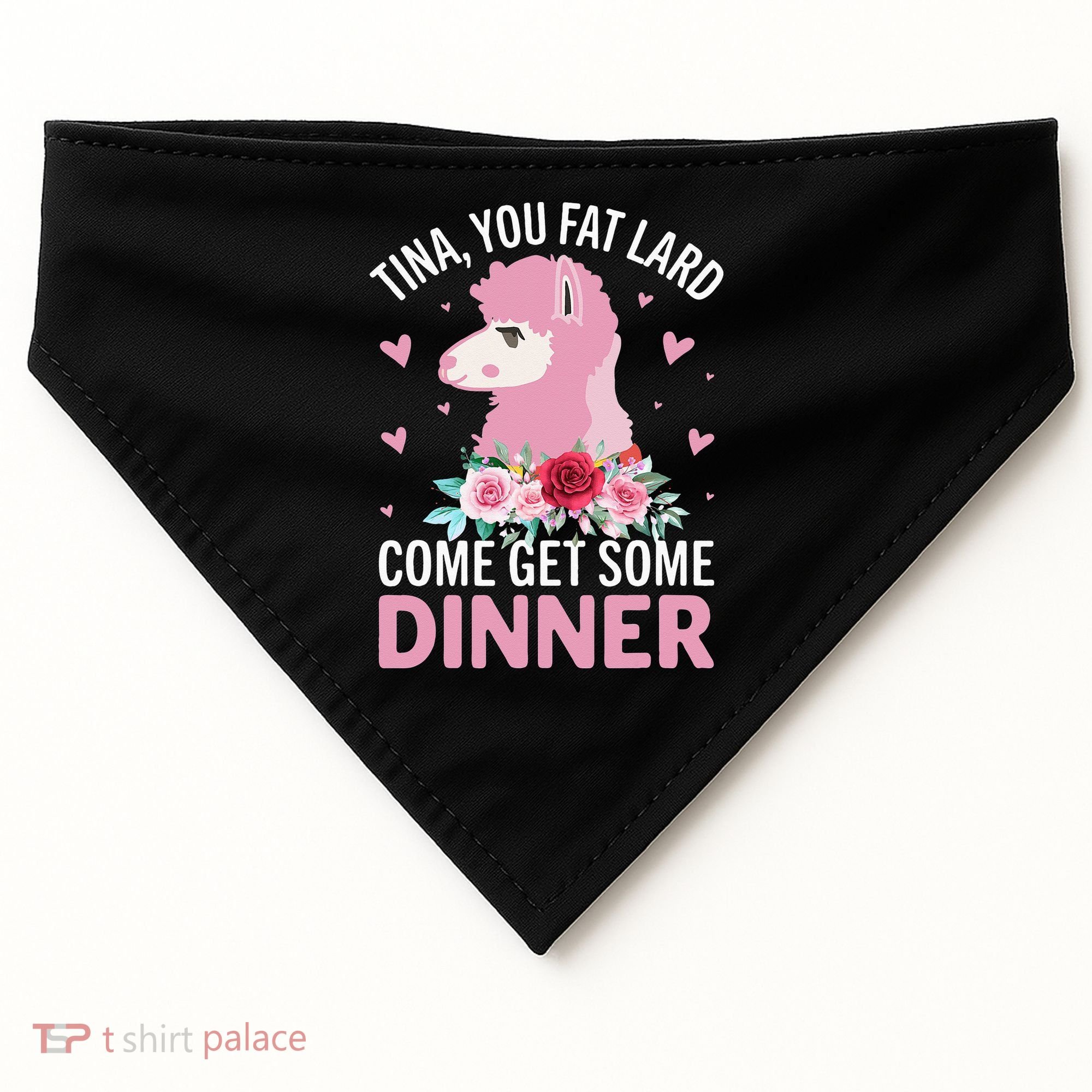 Funny Llama Saying Tee Tina You Fat Lard Alpaca Gift USA-Made Doggie Bandana