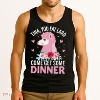 Funny Llama Saying Tee Tina You Fat Lard Alpaca Gift Tank Top thumb 3