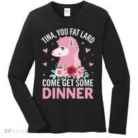 Funny Llama Saying Tee Tina You Fat Lard Alpaca Gift Women's Long Sleeve Shirt thumb 0
