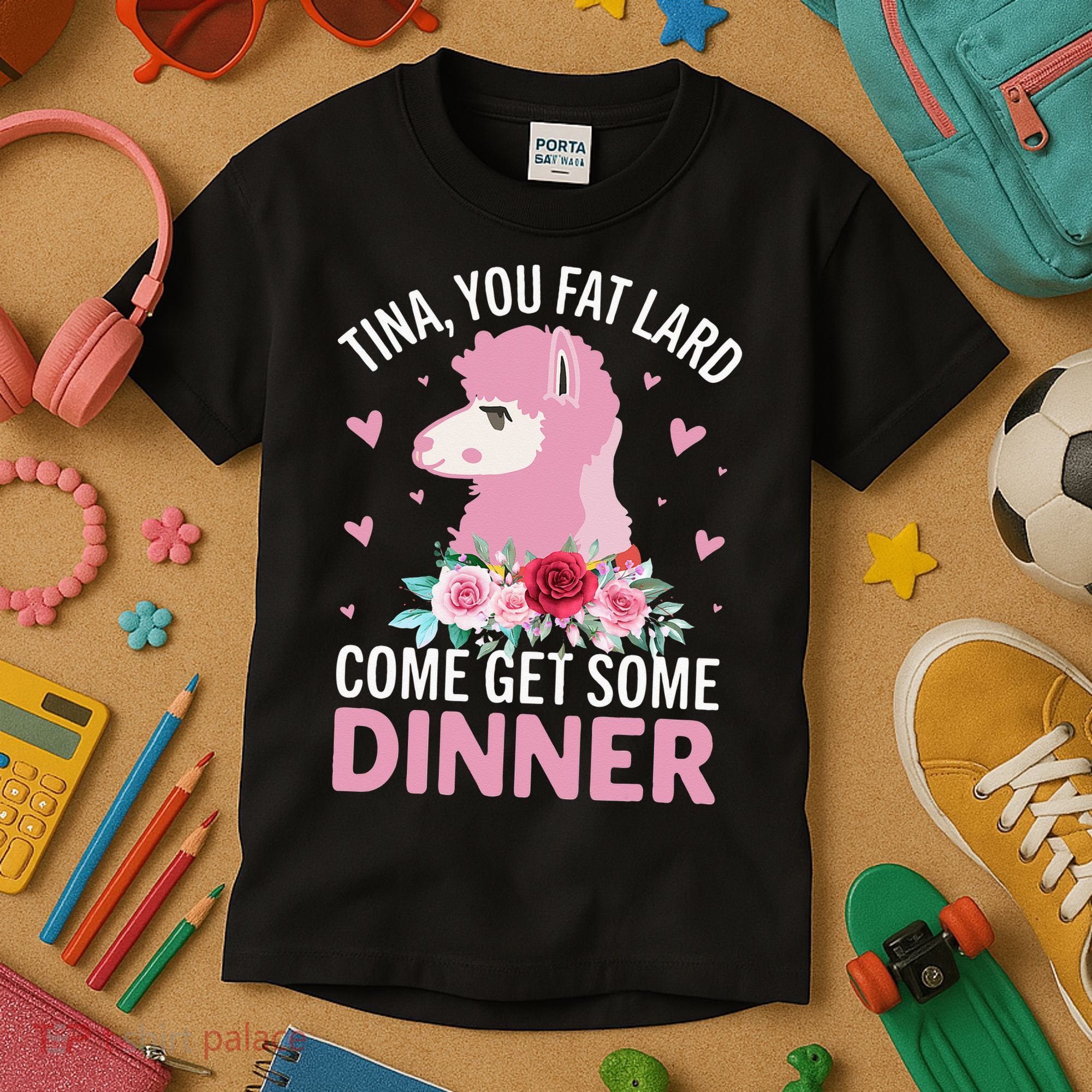 Funny Llama Saying Tee Tina You Fat Lard Alpaca Gift Kids T-Shirt