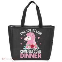 Funny Llama Saying Tee Tina You Fat Lard Alpaca Gift Tote Bag thumb 0