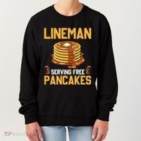Football Lineman Serving Pancakes Daily Offensive Lineman Women's Sweatshirt thumb 0