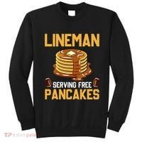Football Lineman Serving Pancakes Daily Offensive Lineman Sweatshirt thumb 0