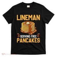 Football Lineman Serving Pancakes Daily Offensive Lineman T-Shirt thumb 0