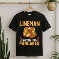 Football Lineman Serving Pancakes Daily Offensive Lineman T-Shirt thumb 2