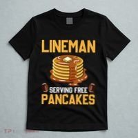 Football Lineman Serving Pancakes Daily Offensive Lineman T-Shirt thumb 5