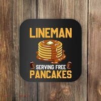 Football Lineman Serving Pancakes Daily Offensive Lineman Coaster thumb 0