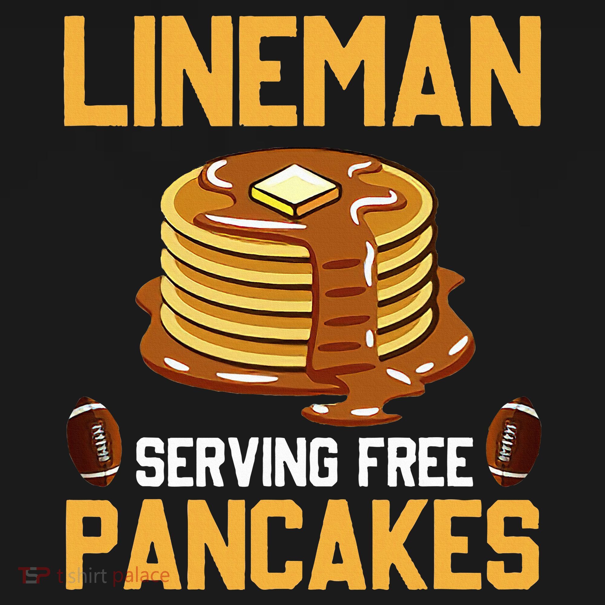 Football Lineman Serving Pancakes Daily Offensive Lineman Women's Hoodie
