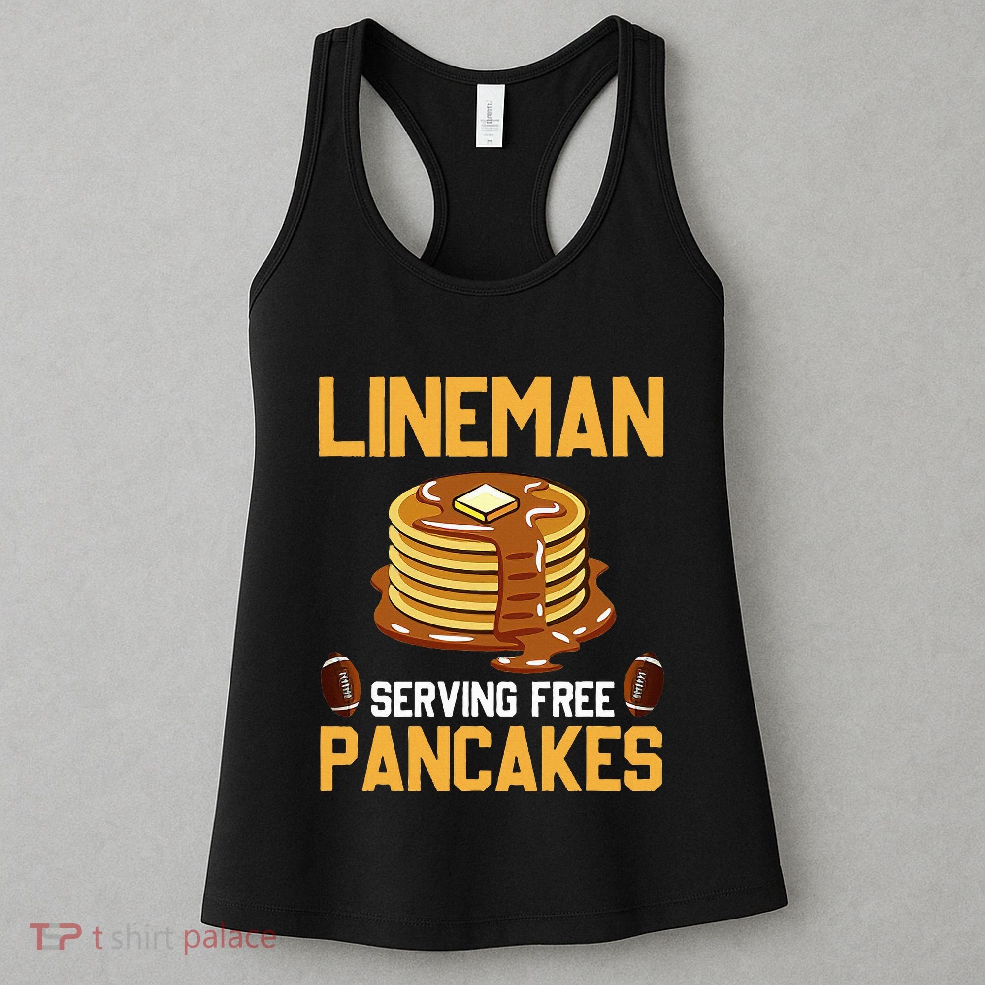 Football Lineman Serving Pancakes Daily Offensive Lineman Women's Tank Top