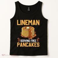 Football Lineman Serving Pancakes Daily Offensive Lineman Tank Top thumb 2