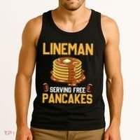 Football Lineman Serving Pancakes Daily Offensive Lineman Tank Top thumb 3
