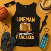 Football Lineman Serving Pancakes Daily Offensive Lineman Tank Top thumb 4