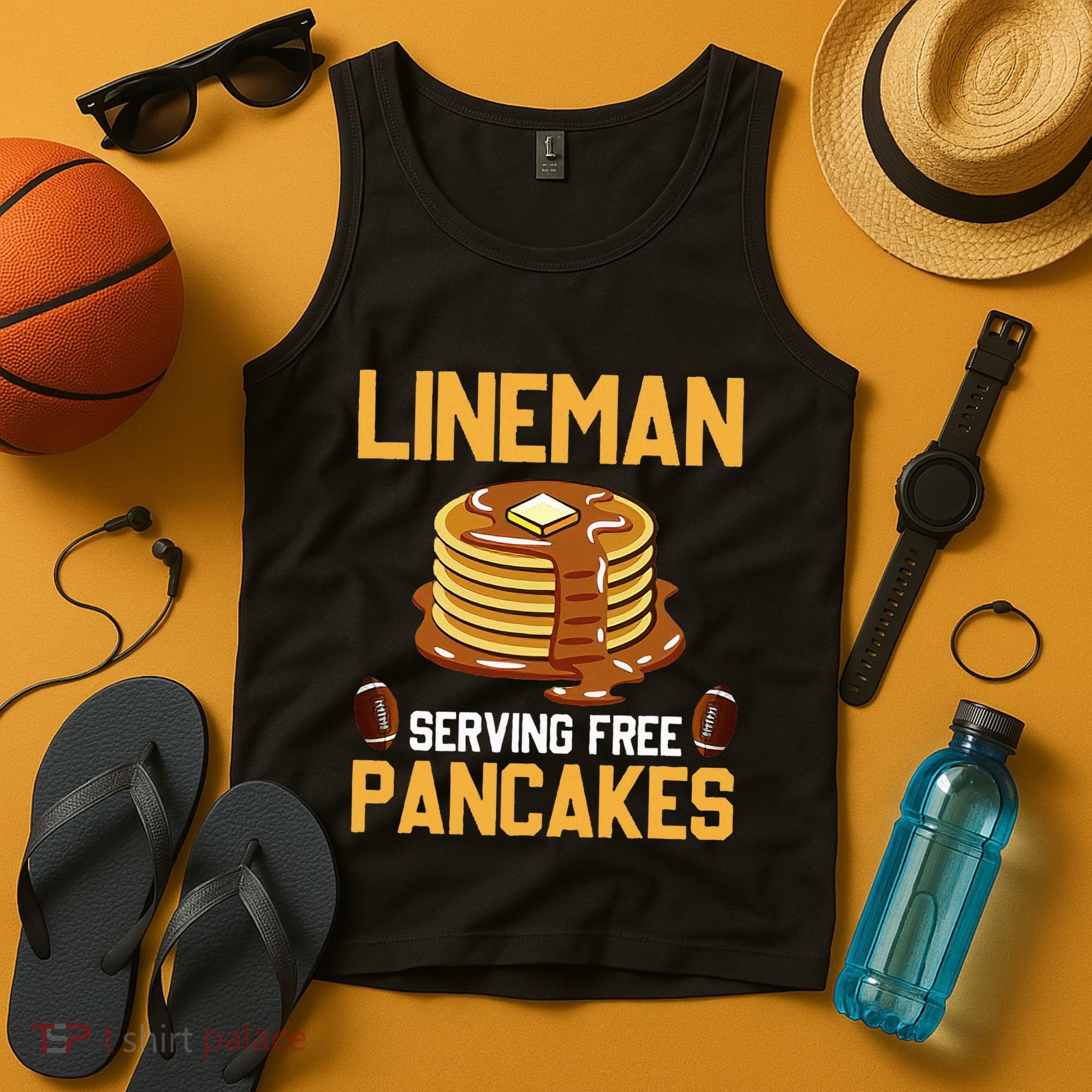 Football Lineman Serving Pancakes Daily Offensive Lineman Tank Top